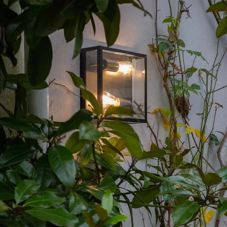 Qazqa Außen-Deckenleuchte Rotterdam, ohne Leuchtmittel, E27, Schwarz, Modern, Edelstahl, 2-flammig – Bild 7