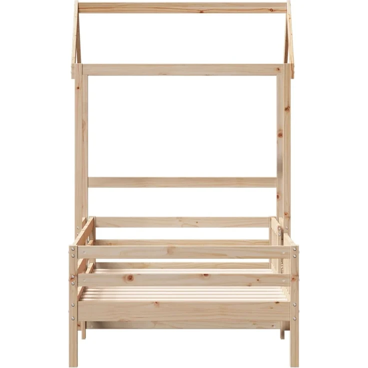 vidaXL Massivholzbett mit Dach 100x200 cm Kiefer 3282156 – Bild 3