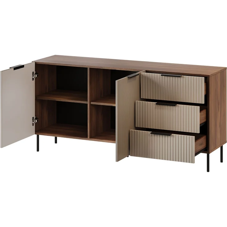 Wohnzimmer-Set Aocale II (Farbe: Nuss Warmia / Cashmere) – Bild 3