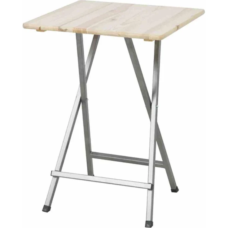 Stehtisch 80x80 cm Kiefernholz Gestell Stahl pulverbeschichtet – Bild 4