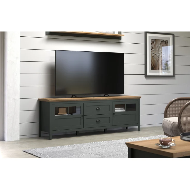 Wohnzimmer-Set >Stanton< in Tannengrün/Eiche aus Holzwerkstoff – Bild 8