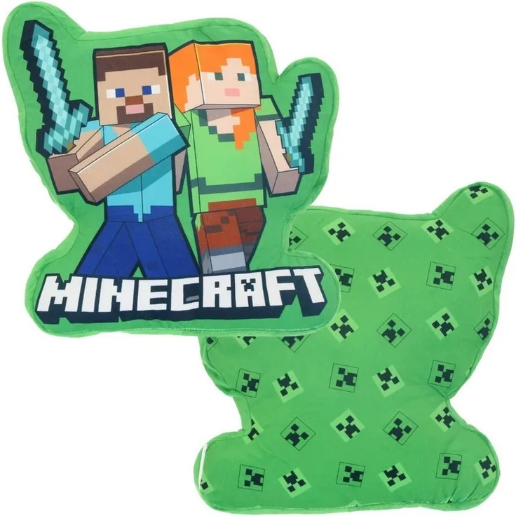 Minecraft Dekokissen Gamer Minecraft Steve Alex Creeper 3D Kissen 40x40 cm