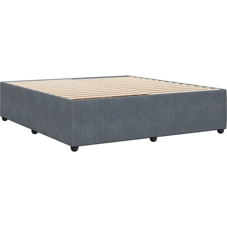vidaXL Bettgestell ohne Matratze Dunkelgrau 200x200 cm Samt 3285031 – Bild 6