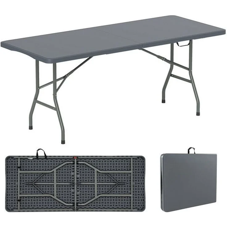 COSTWAY Campingtisch, 180cm tragbarer Klapptisch, bis 160 kg belastabr – Bild 4