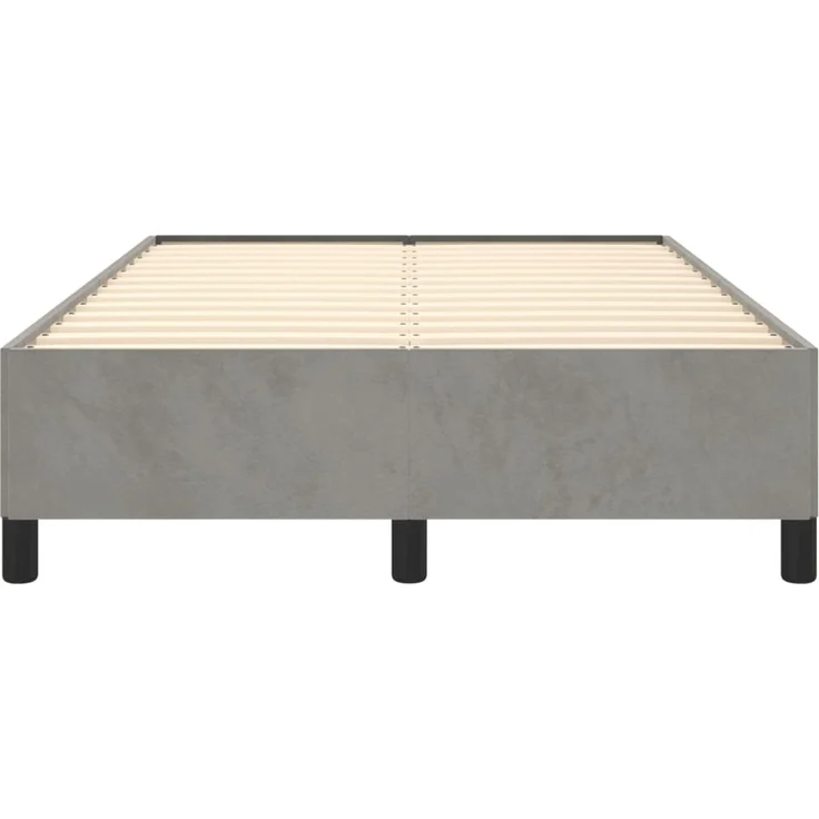 vidaXL Bettgestell ohne Matratze Hellgrau 120x190 cm Samt 3269651 – Bild 5