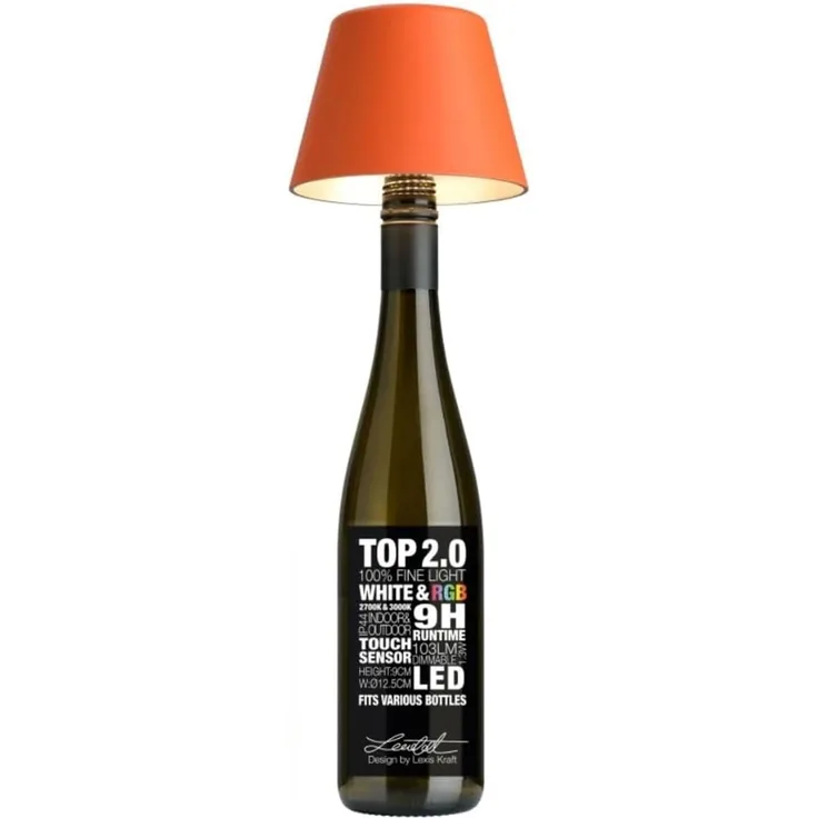 Sompex Flaschenleuchte TOP 2.0 Orange LED RGBW mit Akku