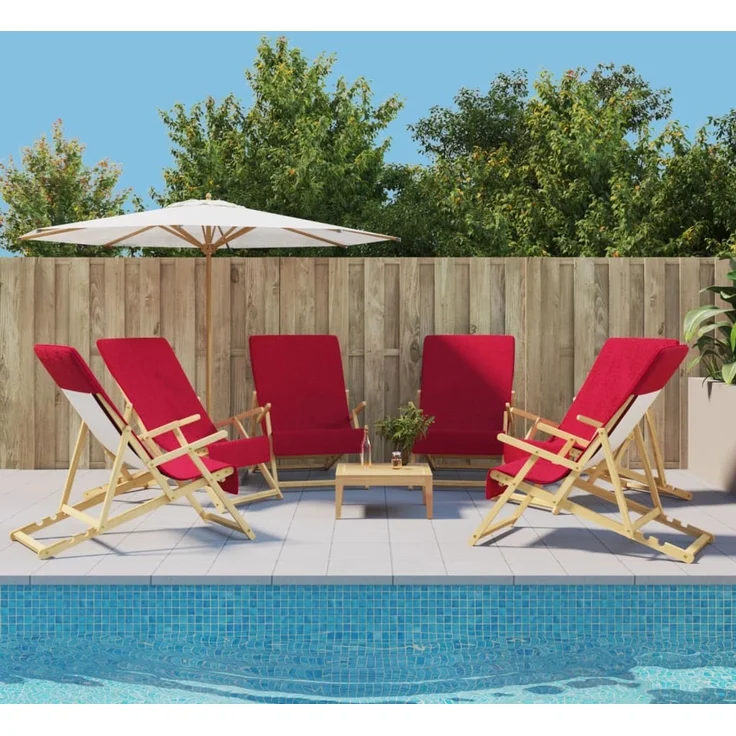 vidaXL Strandtücher 6 Stk. Burgunderrot 60x135 cm Stoff 400 GSM 3157057 – Bild 1