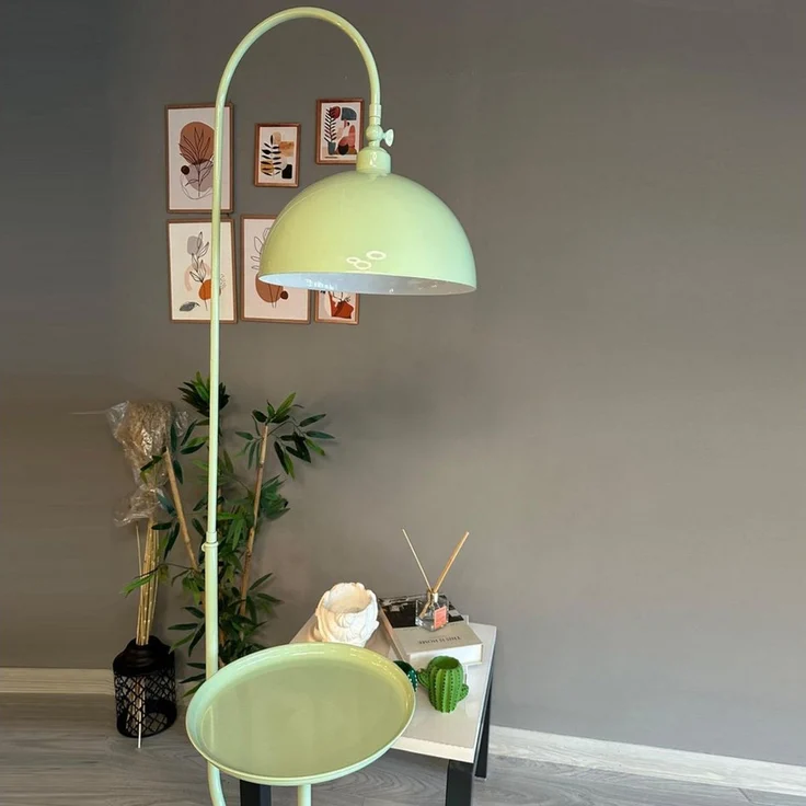 Bamyum Stehlampe Moderne Stehlampe aus Metall mit E27, verstellbarer Lampenschirm, ohne Leuchtmittel, E27, verstellbarer Lampenschirm, Stehluchte mit Ablage – Bild 3