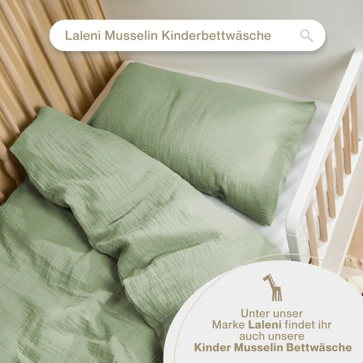 Blumtal Bettwäsche Musselin 100% Baumwolle im Set, Kopfkissenbezug & Deckenbezug, 4 teilig – Bild 7