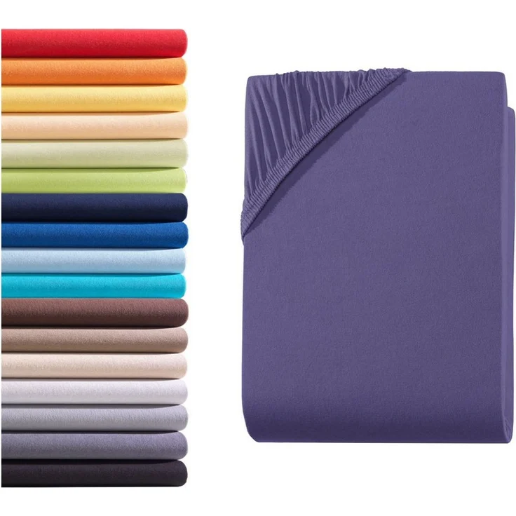 Hometex Premium Textiles Spannbettlaken Jersey Spannbettlaken 100% Baumwolle, Jersey, Gummizug: Rundumgummizug, Premium-Jersey Matratzenhöhe bis 23 cm – Bild 1