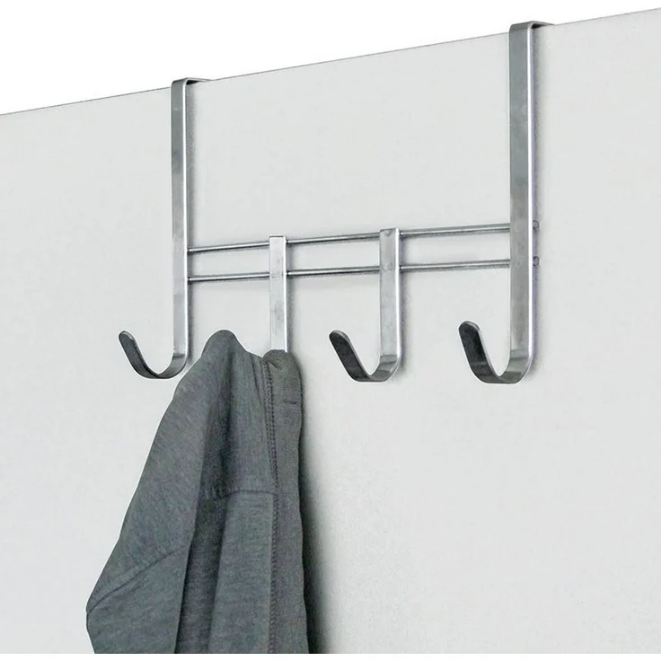 Metall Türgarderobe mit 4 Haken Garderobenleiste Kleiderhaken Türhaken Garderobe – Bild 4