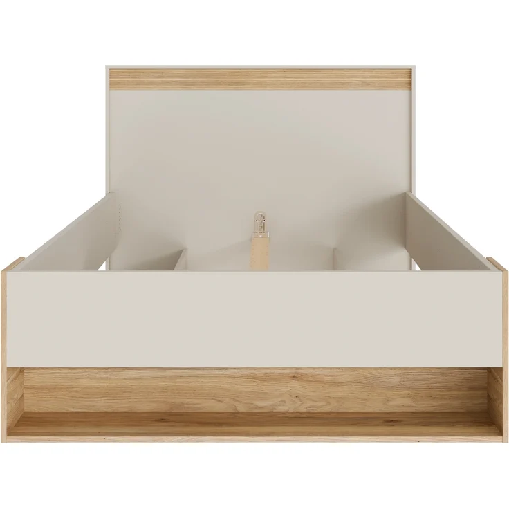 Stauraumbett >WEXLIN< in Sand / Mauvella Eiche Dekor - 130x96,3x210,8cm (BxHxT) – Bild 3
