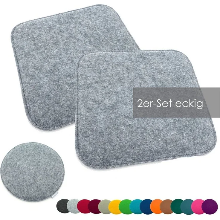 heimtexland Sitzkissen Filz Sitzauflage Stuhlkissen Bankkissen abwaschbar, Filzkissen eckig & rund I Indoor Outdoor I bequem & robust – Bild 1
