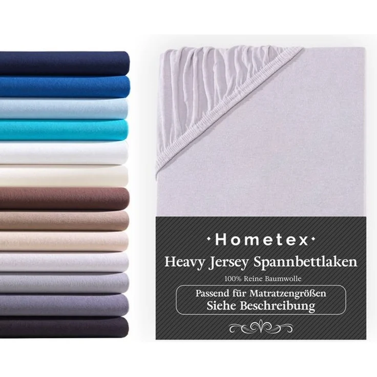 Hometex Premium Textiles Spannbettlaken Exclusive bis 25 cm Steghöhe, Jersey, Gummizug: rundum, 100% Baumwolle, Premium Qualität 160 g/m² – Bild 4