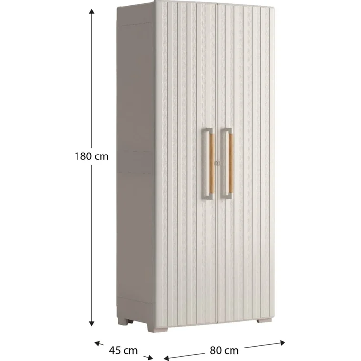 Keter Aufbewahrungsschrank mit Einlegeböden Groove Beige Sandfarben 445044 – Bild 5