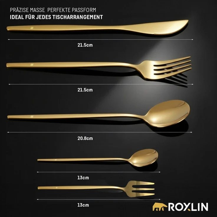 Roxlin Besteck-Set 30-teiliges Edelstahl-Besteckset modern & elegant 4 Farbe – Bild 2