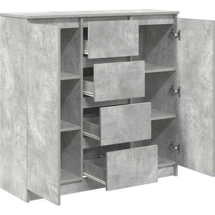 vidaXL Sideboard mit Schubladen Betongrau 100,5x35x98,5 cm 3328456 – Bild 4