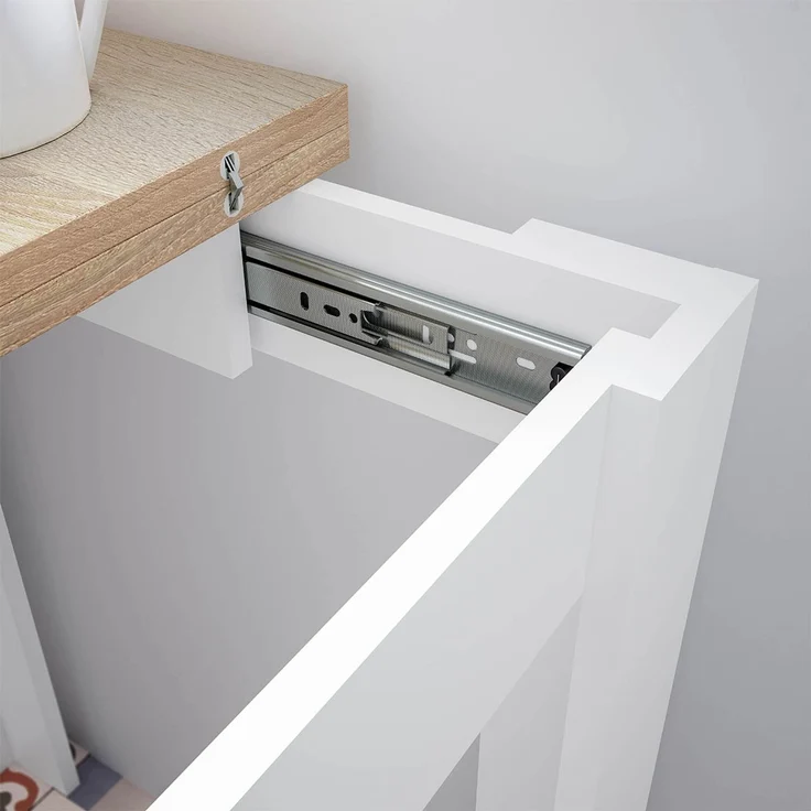 Calicosy Ausziehbarer Tisch Klappsystem in Buchform - L67 cm - Weiß – Bild 6