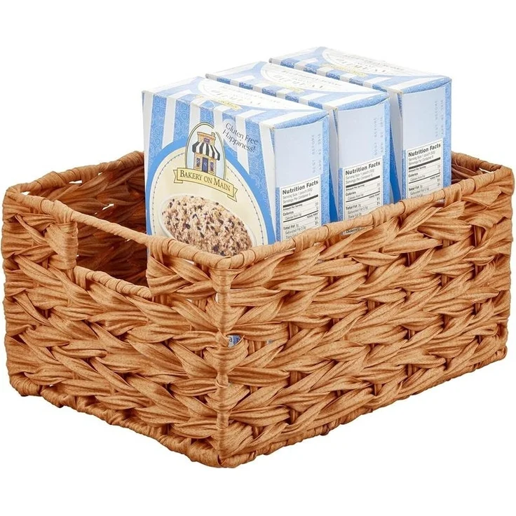 mDesign Aufbewahrung Flechtkorb Schrankkorb Regalbox Organizer 6er Set Braun – Bild 7