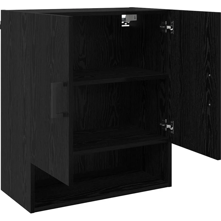 vidaXL Wandschrank Schwarz Eichen-Optik 60 x 31 x 70 cm Holzwerkstoff 879542 – Bild 4