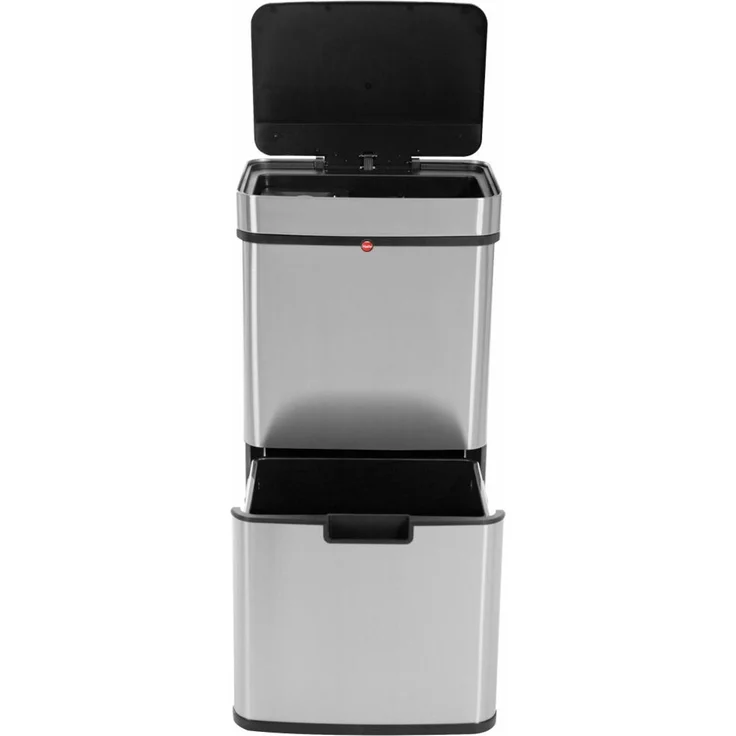Hailo Mülltrennsystem mit Sensor Öko Vario XL, Tret-Mülleimer, Abfalltrenner, Abfalleimer, Edelstahl, 25 + 25 + 4 L, 0656-001 – Bild 5