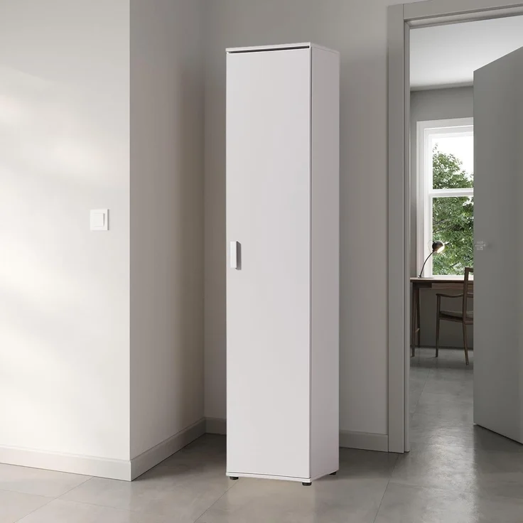 Home Collective Mehrzweckschrank Schmaler Schrank 40 cm breit mit 1 Tür & 4 Einlegeböden (Universalschrank Haushaltsschrank für Haushalt, Flur, Büro oder Schlafzimmer) 40x35x184 cm (BxTxH), Kaschmir – Bild 2