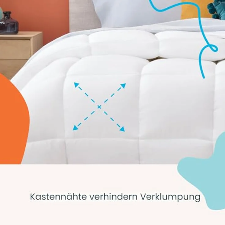Linenspa Bettdeckenbezug, volle weiße Daunen-Alternative für alle Jahreszeiten, Mikrofaser, volle Größe, Box genäht – Bild 5