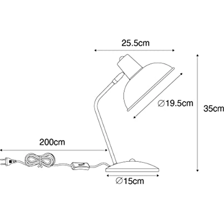 QAZQA Retro Tischlampe Milou, beige, Dimmbar, Stahl Rund, E14, LED geeignet, für Wohnzimmer und Schlafzimmer – Bild 4