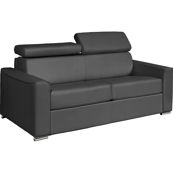 Vente-unique - VIZIR Sofa Leder Grau - B 223 cm94 cm x H 110 cm95 cm x L 216 cm – Bild 2