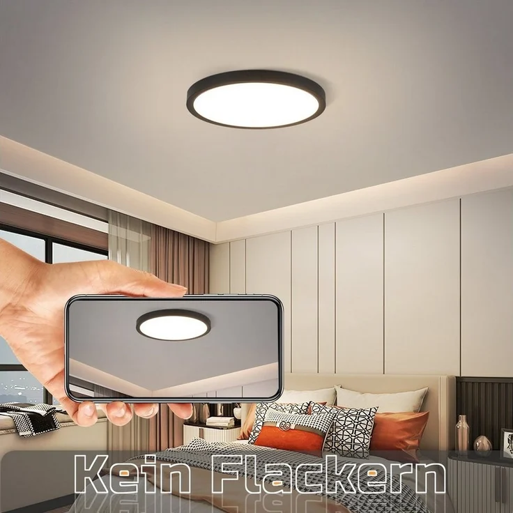Nettlife LED Panel Neutralweiß Ø22cm Schlafzimmer Deckenbeleuchtung, LED fest integriert, Neutralweiß, für Schlafzimmer Küche Flur – Bild 3