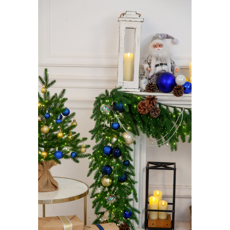 EveXmas Adele Künstlicher Weihnachtsbaum Grün 215 cm mit 450 LEDs – 100% PE Spritzguss, Nordmanntanne-Optik, inkl. Metallständer, Tasche & Baumkorb – Bild 6