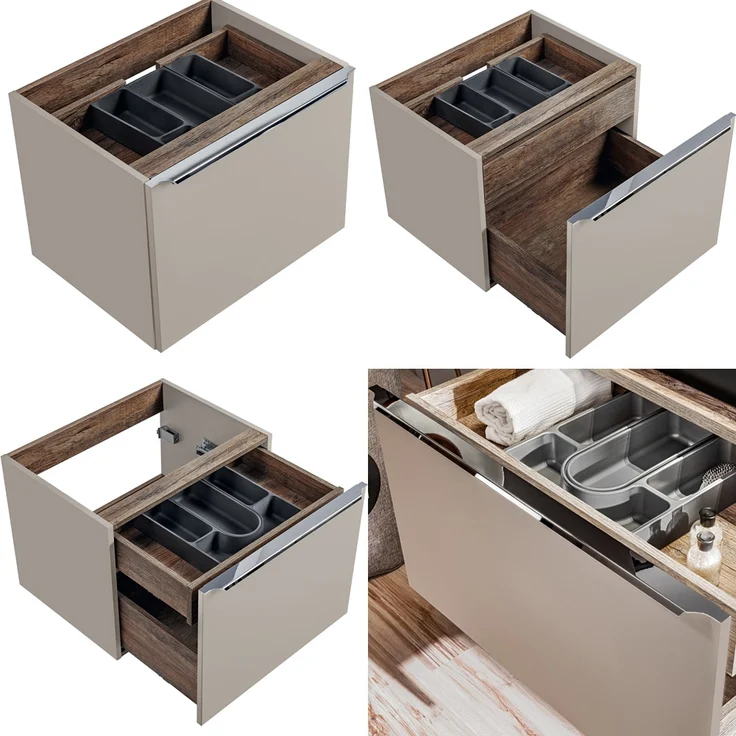 Lomadox 'Puebla' Waschbeckenschrank, Holz taupe, Vintage Oak, 48,5 x 46 x 140,4 cm – Bild 8