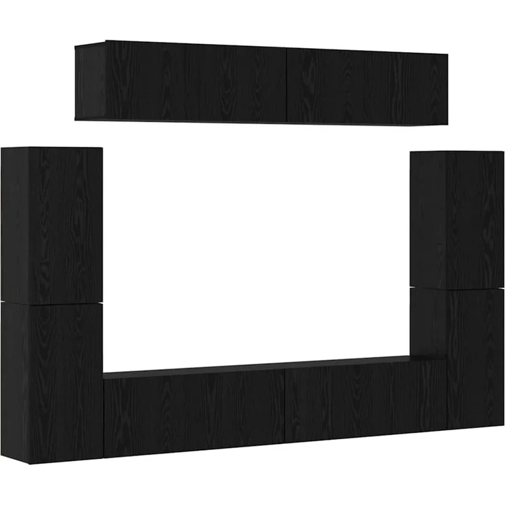 vidaXL TV-Schrank-Set 8 stk. 80 x 30 x 30 cm Schwarz Eichen-Optik 3393325 – Bild 2