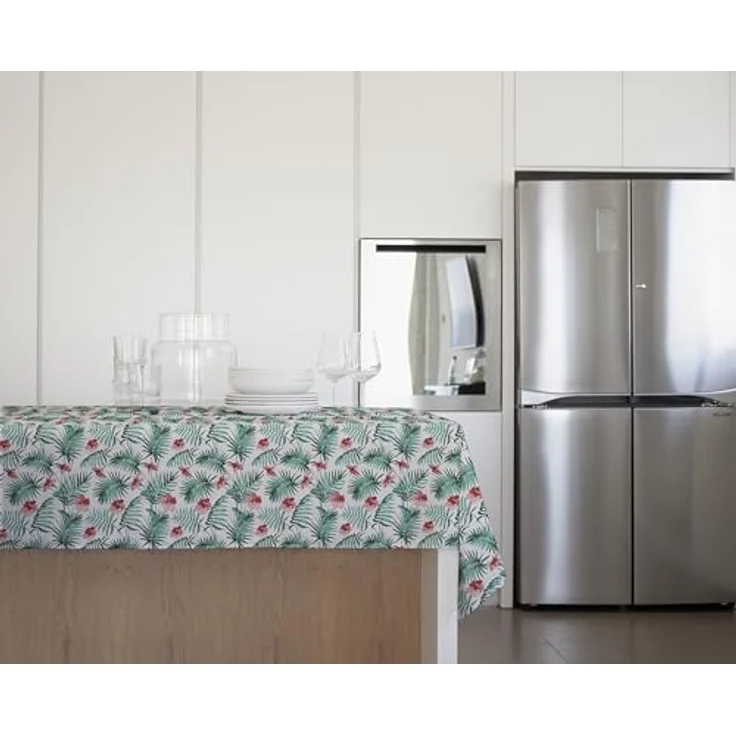 Gemitex Traditionelle Tischdecke, Plüsch, gewachst, wasserdicht und schmutzabweisend, Dekor 4145 Orchidee Jungle, ideal für rechteckige Tische für 10/12 Personen, 140x240 cm, hergestellt in Italien, – Bild 2