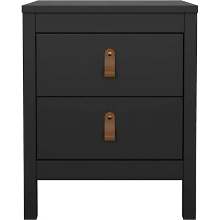 Dmora - Nachttisch Janette, Niedrige Kommode, Tisch, Multifunktionaler Nachttisch, 44x38 h54 cm, Schwarz – Bild 5
