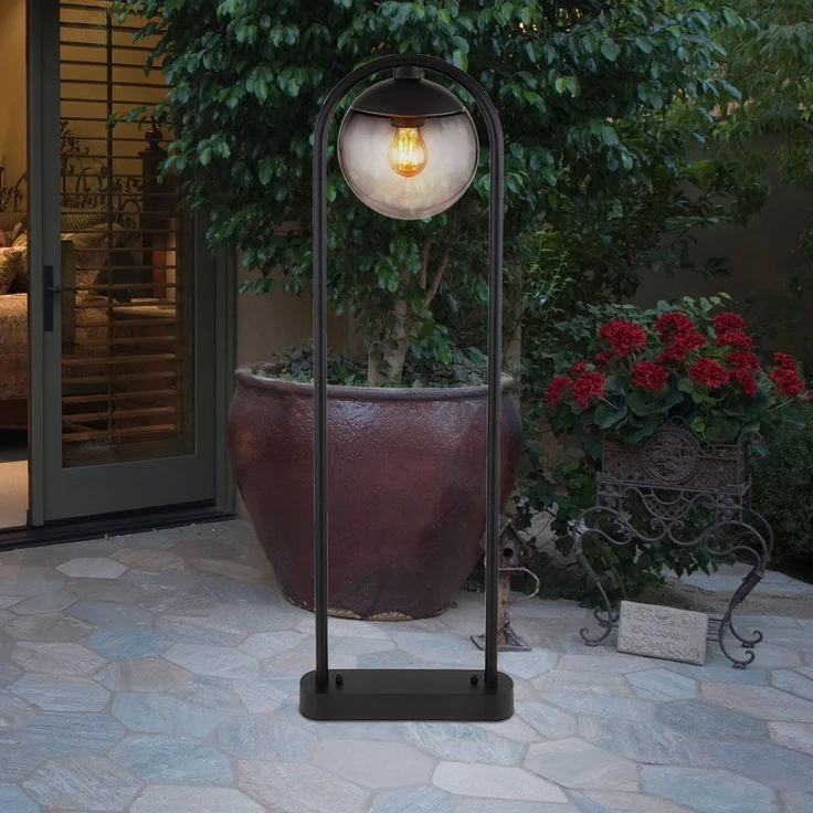 Stehleuchte, Glaskugel, schwarz, rauch, IP44, H 100 cm – Bild 6