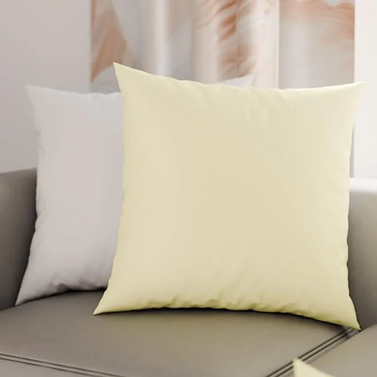 Petti Artigiani Italiani - 1 Paar Kissenbezüge 50 x 50 cm aus Mikrofaser, Dekokissen für Schlafzimmer, Sofa, Set mit 2 Kissenbezügen, doppelseitiger Kissenbezug weiß und cremefarben – Bild 1