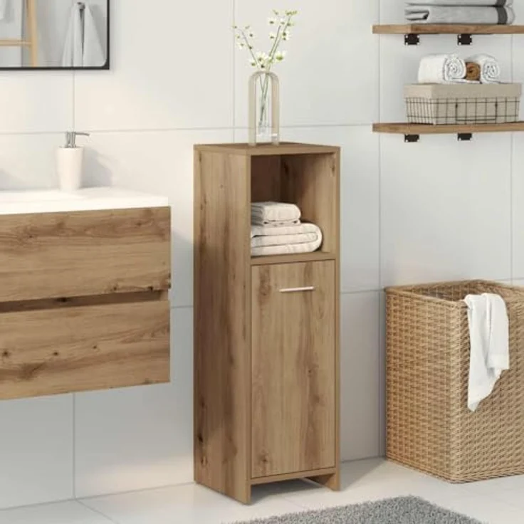 vidaXL Badschrank Artisan-Eiche 30x30x95 cm Holzwerkstoff 856034 – Bild 3
