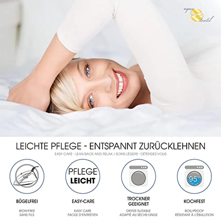aqua-textil 4 Jahreszeiten Bettdecke 200x200 cm Decken zusammengeknöpft Winter 1200g Sommer 900g klimaregulierend Oeko-TEX – Bild 5