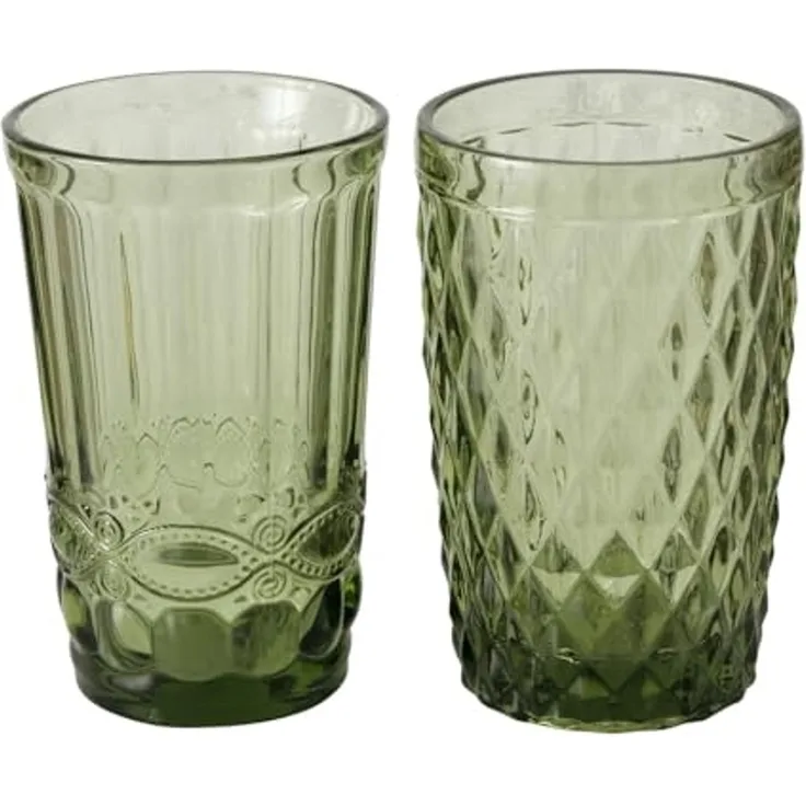 Boltze Aurora Trinkglas grün 20cm sortiert (1 Stück)