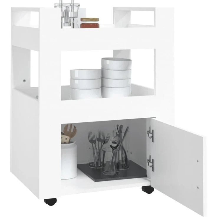 vidaXL Küchenwagen Weiß 60x45x80 cm Holzwerkstoff 816824 – Bild 9