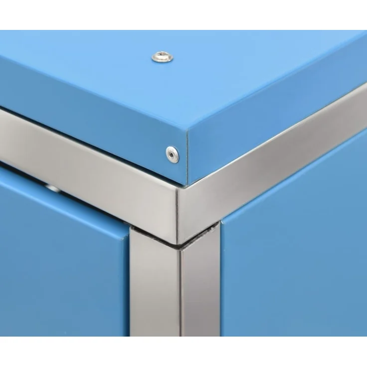vidaXL Mülltonnenbox für 4 Tonnen 276,5x77,5x112,5 cm Edelstahl 149569 – Bild 9