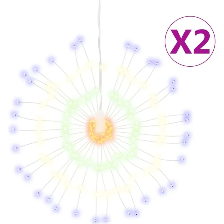 vidaXL Weihnachtsbeleuchtungen Feuerwerk 2 Stk. 140 LEDs Mehrfarbig 3190516