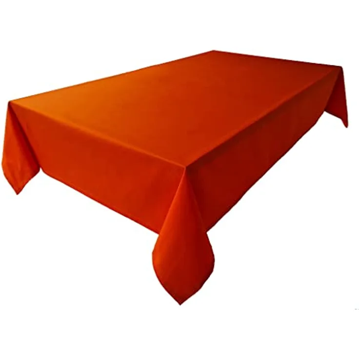 Hochwertige Tischdecke Tischwäsche aus 100% Baumwolle Kollektion Konzept, Farbe & Größe wählbar (Tischdecke - 80x80cm, Orange)