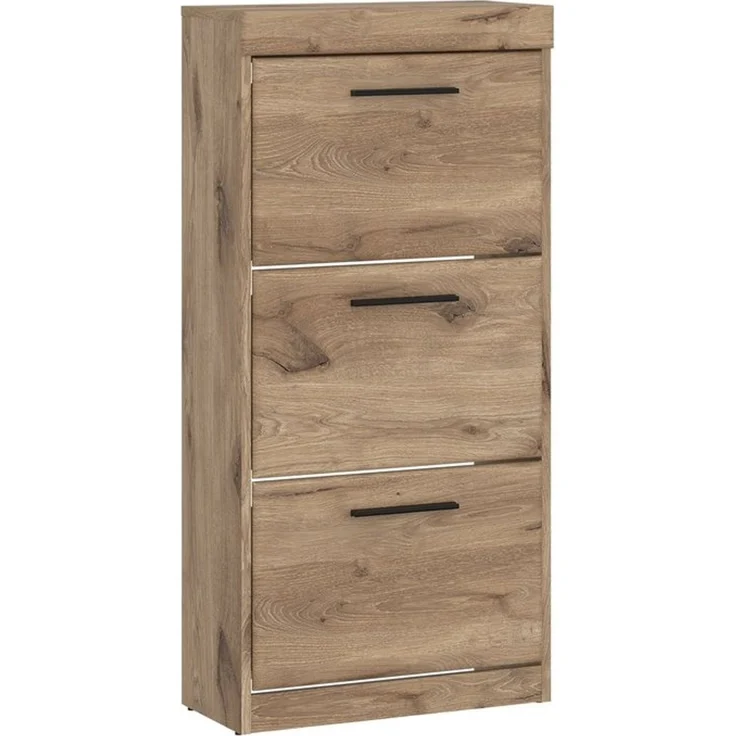 Schuhkipper >GRANO< 3 Klappen, in Viking Eiche Dekor - 54x115x31 (BxHxT) – Bild 5