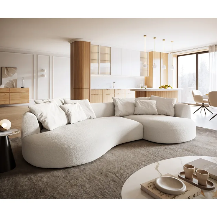 Big-Sofa Edina 330x170 cm Bouclé Soft Beige