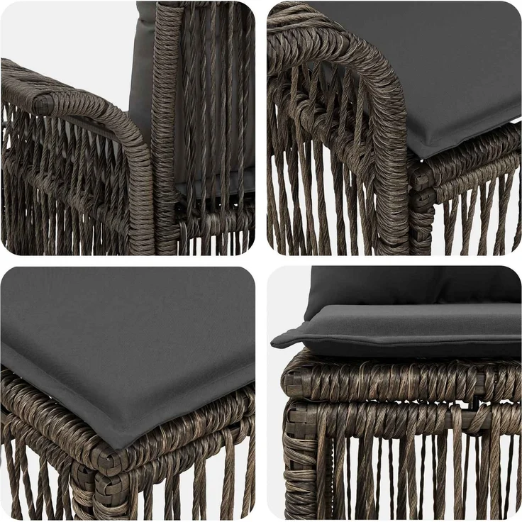 vidaXL Gartensofa-set 9 stk. 9-Sitzer Grau Poly-Rattan 3434870 – Bild 6