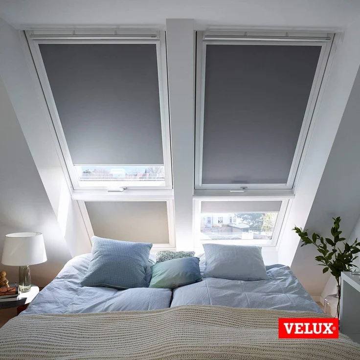 Verdunklungsrollo DKL MK06 0705SWL, VELUX, verdunkelnd, ohne Bohren, in Führungsschienen, VELUX »Pick & Click!«, weiße Führungsschienen & Griffleiste – Bild 5