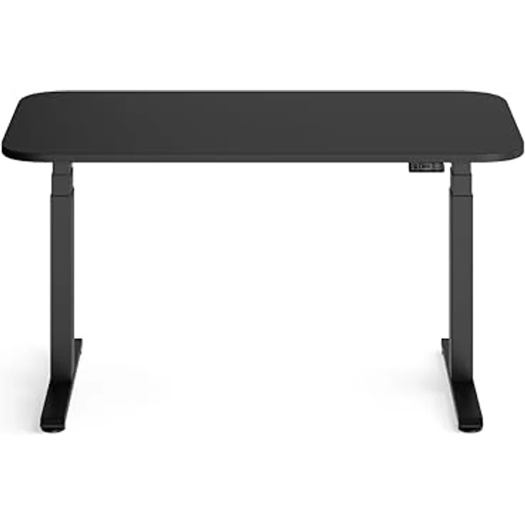 Steelcase Solo Elektromotorisch höhenverstellbarer Homeoffice-Schreibtisch, programmierbares Bedienpaneel, Antikollisionssensor und Kabelnetz, Tischplatte in Schwarz, Gestell in Perlschwarz – Bild 5