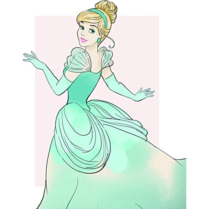 Komar Disney Wandbild Cinderella Beauty, Kunstdruck 40x50cm ohne Rahmen, premium Fotopapier, lichtbeständig und wasserfest
